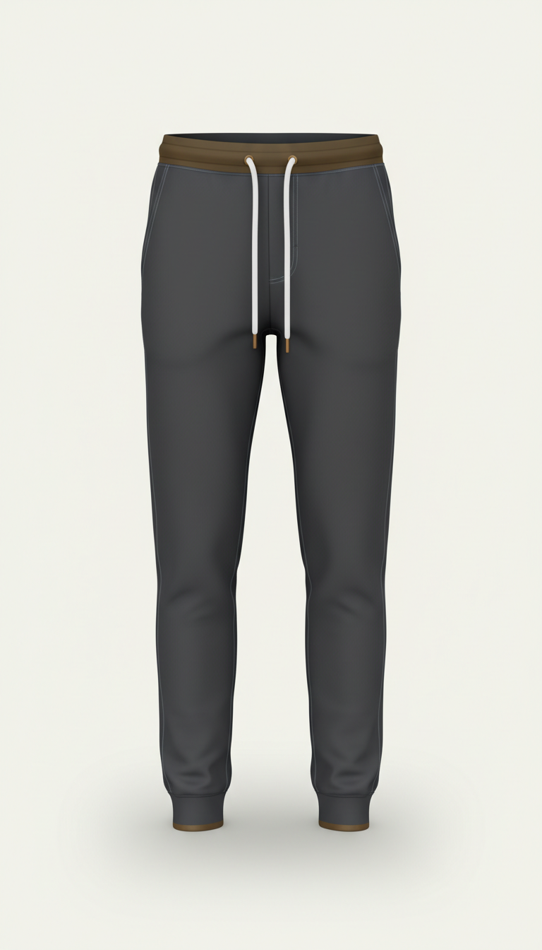Matte-Finish Joggers with Tapered Leg
